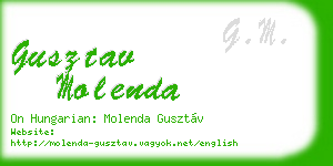 gusztav molenda business card